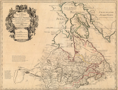 Map Of Eastern Canada 1718 Vintage Historic Map Poster Print