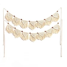 Eiyye Handmade Wall Hanging Fringe Panels Garland Banner Woven Tapestry Cotton 