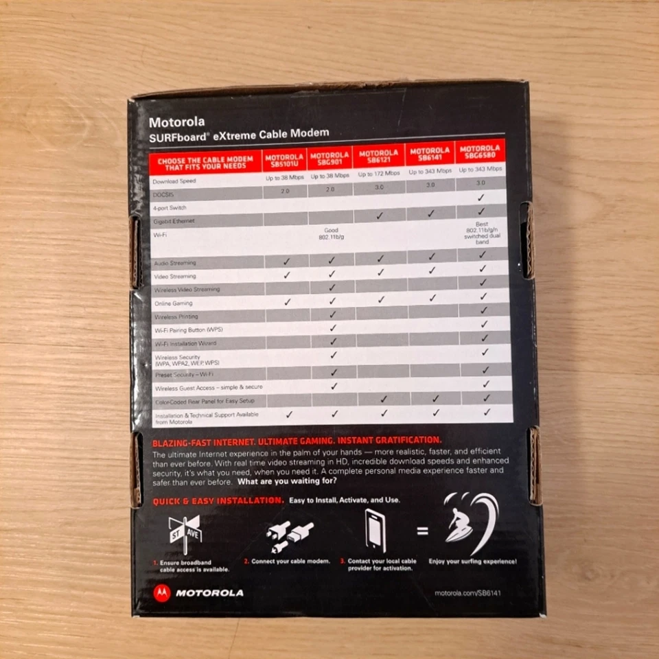 NEW Motorola SURFboard SB6141 DOCSIS 3.0 Extreme Speed Cable Modem - Image 4 of 4