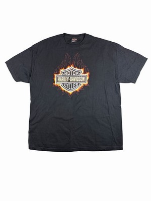 Harley Davidson Las Vegas Nevada Flame Graphic T Shirt Mens 2XL Made USA