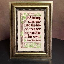 Original 1913 Art Nouveau Print - Positive Quotation - Framed 5x7"