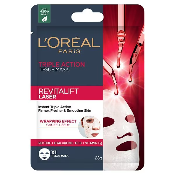 L'Oréal Paris Revitalift Laser Triple Action Tissue Mask 28g (2 Pack)