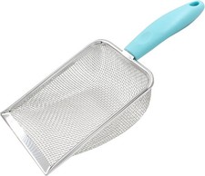 Cat Litter Scoop Stainless Steel Mesh Scooper, 2mm Mesh Non-Stick Coated Metal