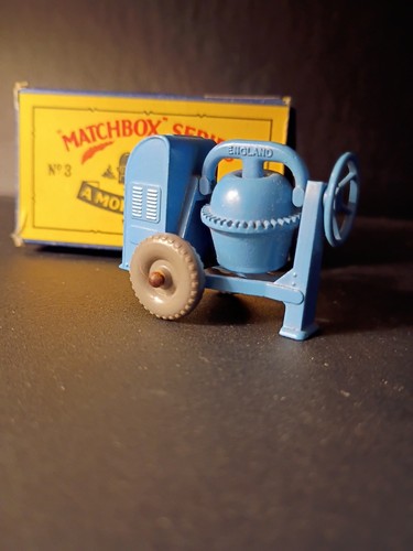 Matchbox #3A Cement Mixer Dark Blue Rare DK GPW 1953 VN/MINT In Original B4 Box - Picture 3 of 12