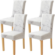 Chair Covers for Dining Room Set of 4 Pack Marble Slipcovers High Back Chairs Co