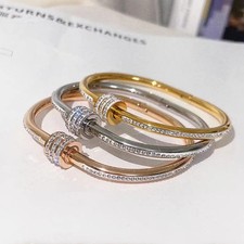 Stainless Steel Gold Plated Luxury Handmade Crystal Accessory Women Bracelet