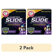 ARM & HAMMER Clump & Seal SLIDE 2pk - 14lb Multi-Cat Litter Easy Clean