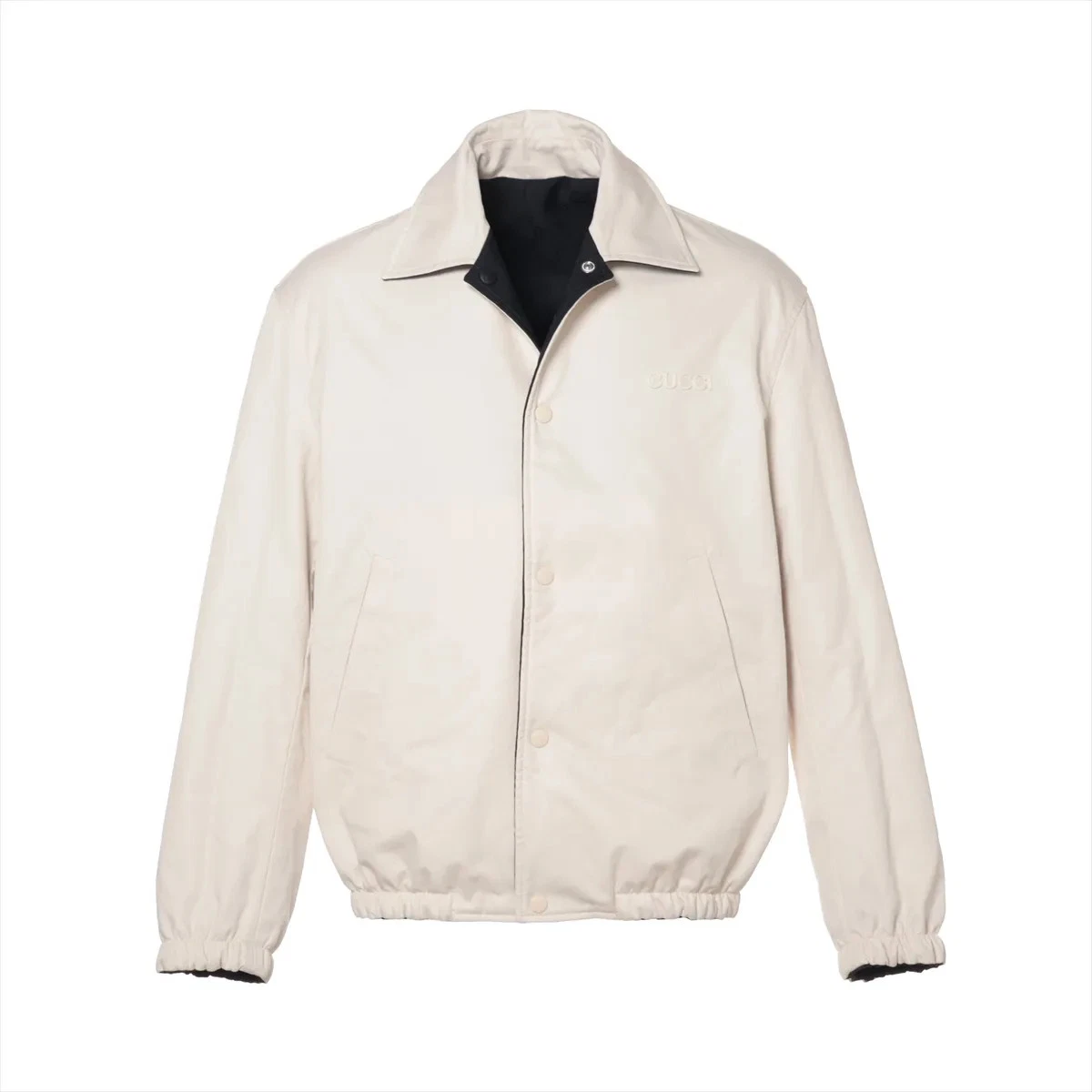 Gucci GG Giacca Cotone e Poliestere 44 Uomo Navy x Bianco 787211 Reversibile