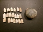 21pc OLD ANTIQUE CIVIL WAR ERA BULLETS CANNON BALL RELICS 54 CAL DUG ID#21