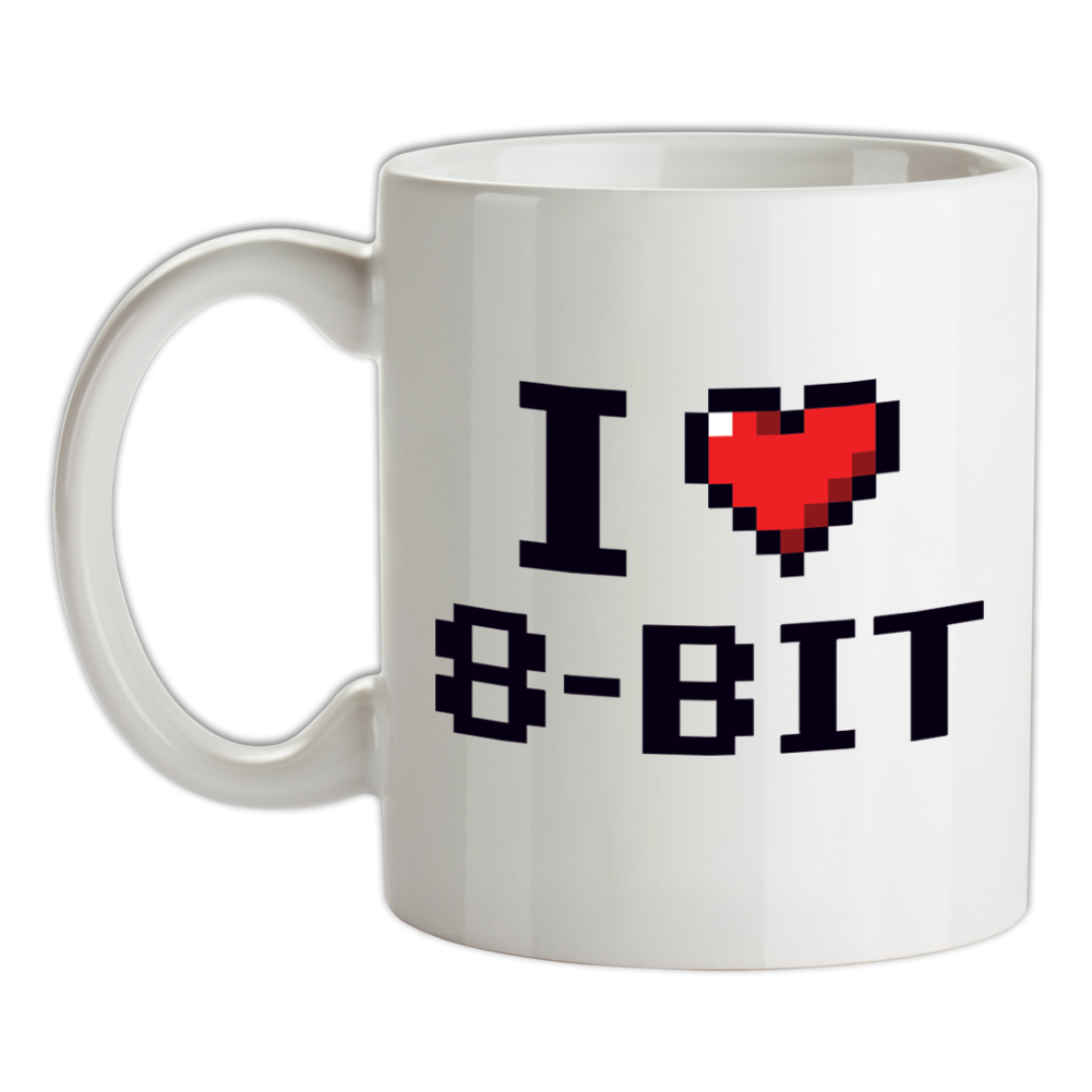 I Love 8 - Bit Mug - Geek - Nerd - Geeky - Computer - Bits | eBay