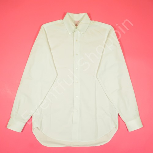 Brooks Brothers Shirt Mens 14.5 34 White OCBD Vintage Trad Fit 90s Made In USA - Picture 2 of 6