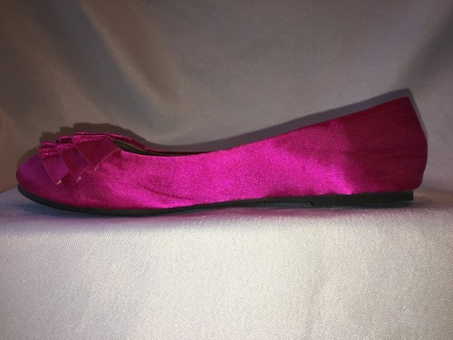 New GIRLS Dark PINK Satin FLAT by COCONUTS Formal~Cocktail Sizes 2M~3M Free Ship - Picture 5 of 44