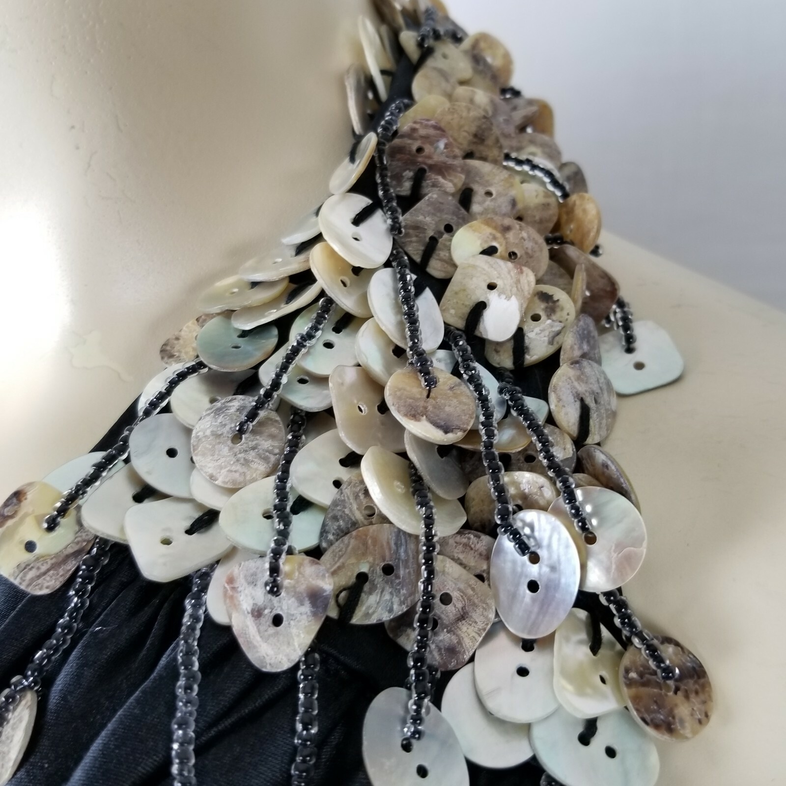 Tadashi halter styled open back shell beaded form… - image 4