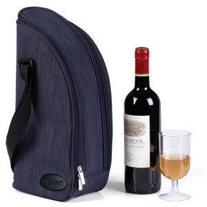 Geezy 2 personne isolée Denim Bouteille Vin Refroidisseur Sac Picnic Boissons Fraîches Transporteur