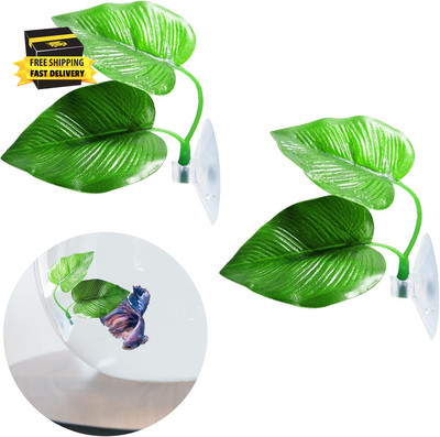 2Pack Beta Leaf Bed Fish Resting Leaf Betta Hammock Beta Tank Decorations Aquari