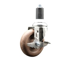 4 Inch 316SS High Temp Glass Filled Nylon 1-5/8 Inch Stem Caster with Brake SCC