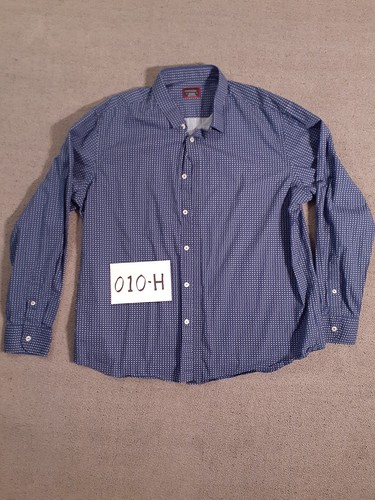 Untuckit Men's Long Sleeve Size 2XL Blue w/White Triangle Dots Button Up - Picture 9 of 9