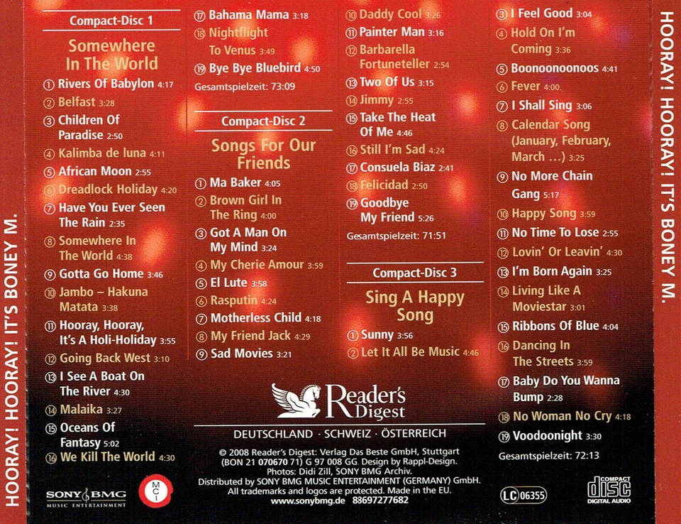 (3CDs) Boney M. – Hooray! Hooray! It's Boney M. - Rivers Of Babylon, El Lute - Bild 2 von 2