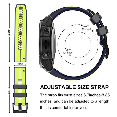 For Garmin Fenix 6 / 6 Pro 6X 7 Strap Silicone Fitness Quick Release Sports Band - Picture 55 of 72