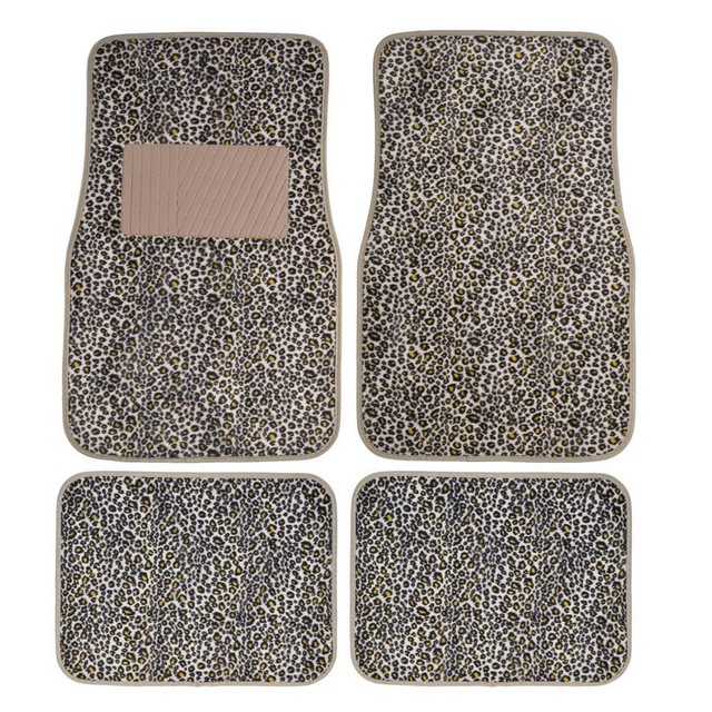 Safari Print Cheetah Tan Beige Car Truck Front Back Carpet Floor