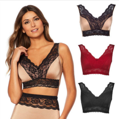 Rhonda Shear 3-Pack Pin Up Lace Overlay Bra, Red/Black/Nude, L | eBay