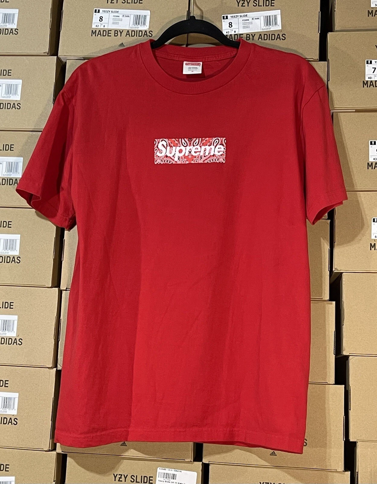 Tee shirt Supreme Bandana Box Logo Medium Rouge Blanc Authentique FW19T55