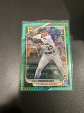 2024 Bowman Chrome Endy Rodriguez Aqua Mojo Refractor 111/125 Rookie Pirates
