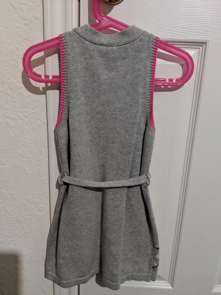 Vestido Suéter Jersey Gris Rosa Crazy 8 Niñas Niño Pequeño Talla 4 Tejido Foto 2 de 4