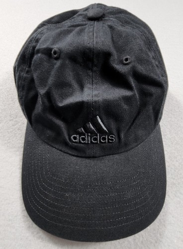 Adidas Saturday Relaxed Fit Adjustable Logo Hat Womens One Size Black On Black - Picture 1 of 8