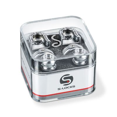 Schaller S-Locks Guitar Strap Lock System, Satin Chrome