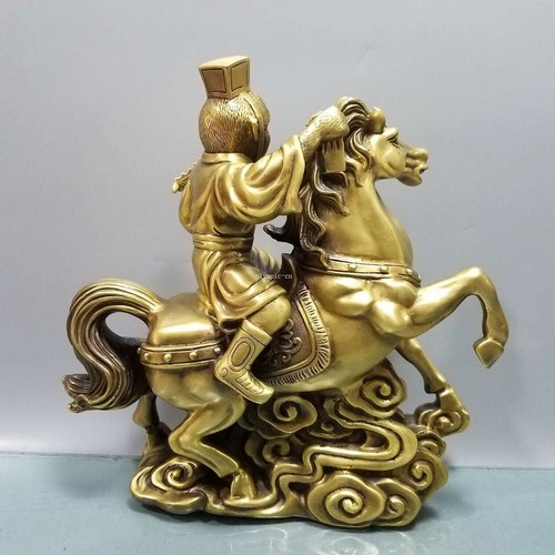 12'' brass copper casting china feng shui promotion prosperity monkey on horse - 第 8/9 張圖片
