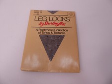 VTG Pantyhose Burlington 360 Leg Looks Shimmer Dot Control Top Long Off Black M