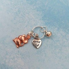 Cat Collar Charms: Mouse, Silver Bell and Heart