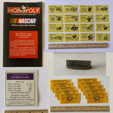Monopoly NASCAR 1997 Replacement Board Game Pieces Token money cards