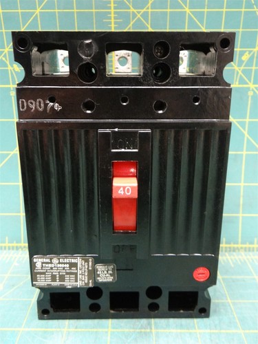 General Electric THED136040 3 Pole 40 AMPS 600 VAC 25kA MAX RMS Circuit Breaker - Picture 1 of 8