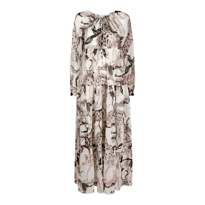 Stella McCartney Kayln Horse Printed Tiered Silk Maxi Dress