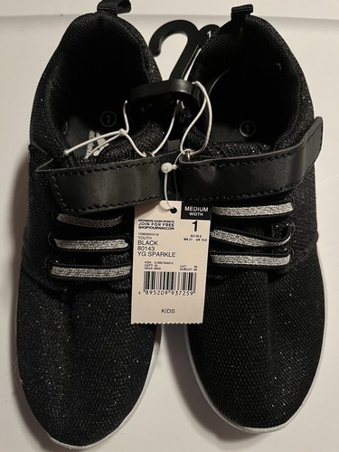 Girls Black athletech Shoes Size 1 New