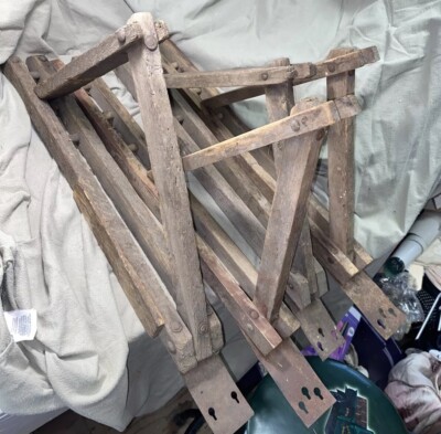 Rare Set of (4) Wood Antique Roof Jacks  Roofing Tools - Wood Steep Seats