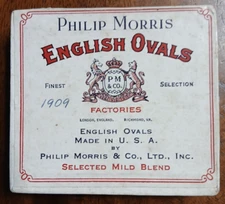 Vintage Philip Morris English Ovals Cigarette Box