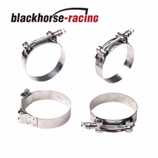 4PC For 2-1/2'' Hose (2.76"-3.07") 301 Stainless Steel T Bolt Clamps 70mm-78mm