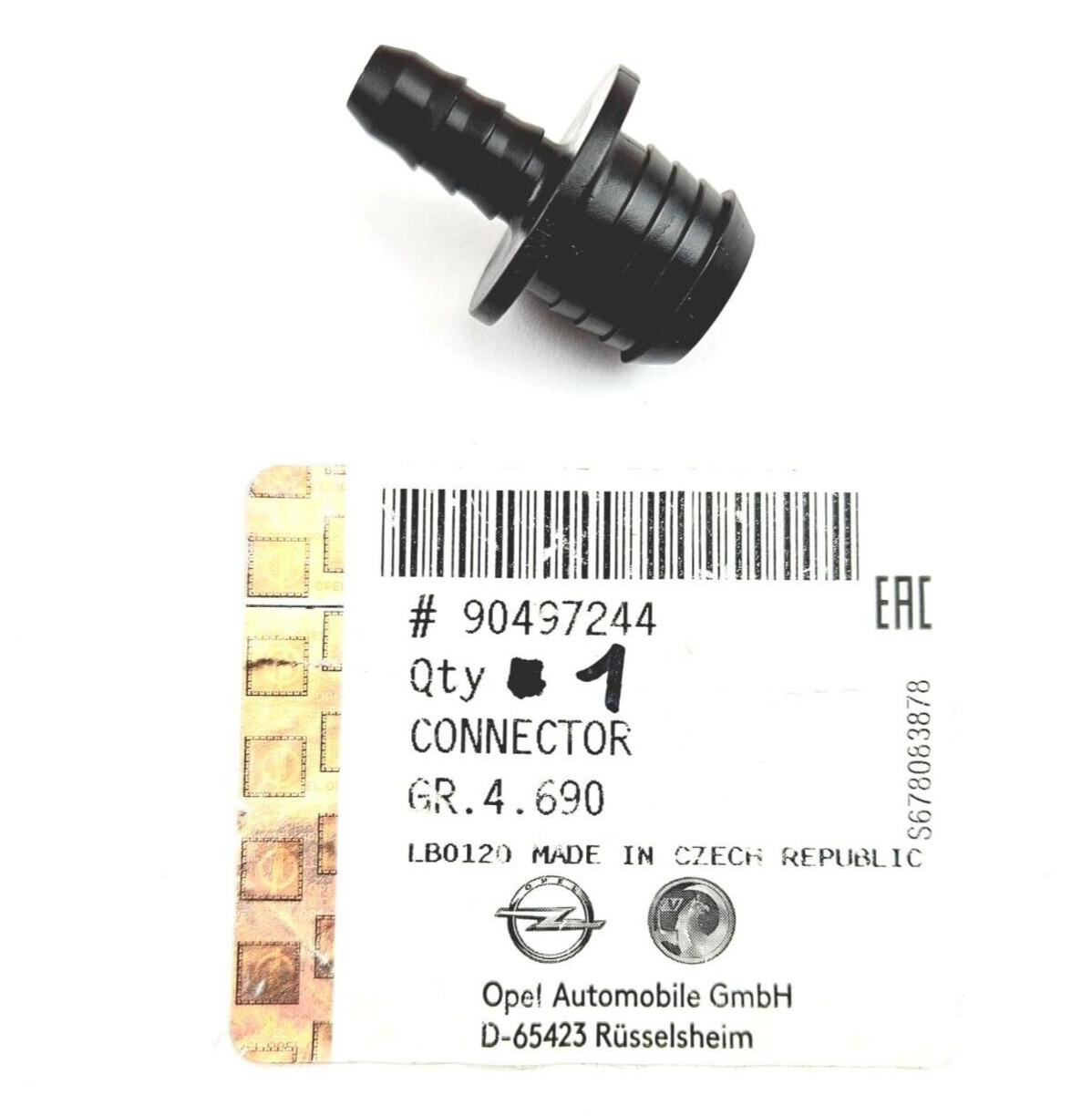 Original Opel Vacuum Connection Straight Vacuum. Vectra, Astra Corsa - 90497244