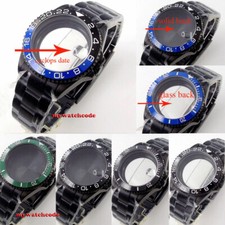 20ATM 40MM black PVD Watch Case ceramic bezel sapphire fit NH35 NH36 2824 PT5000