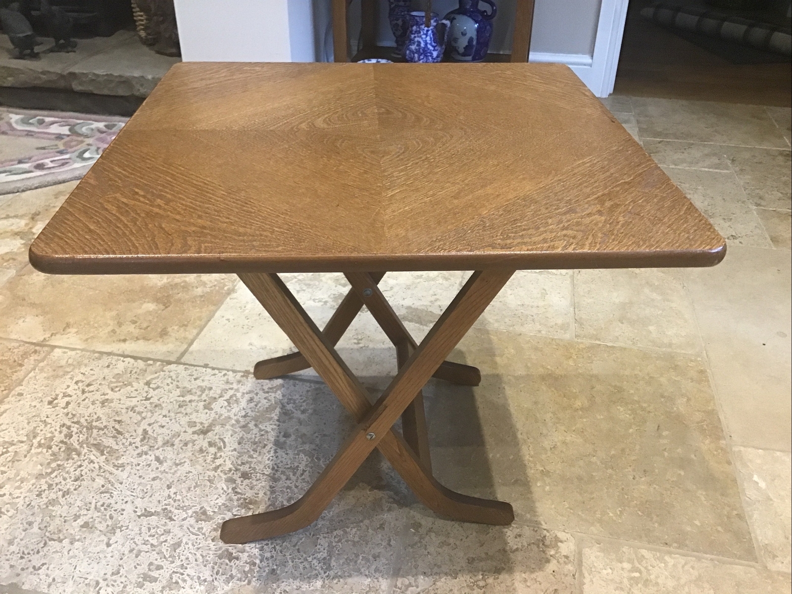 Folding Solid Oak Coffee Side Table Kitchen Table Home Office Furniture