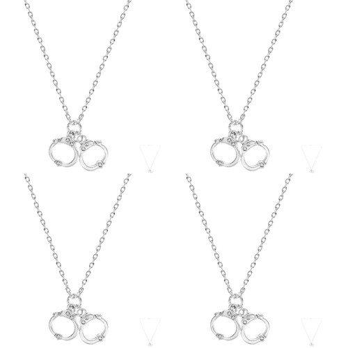 4 PCS Halsketten Halter Street-Retro-Handschellen-Halskette Lange - Bild 5 von 12