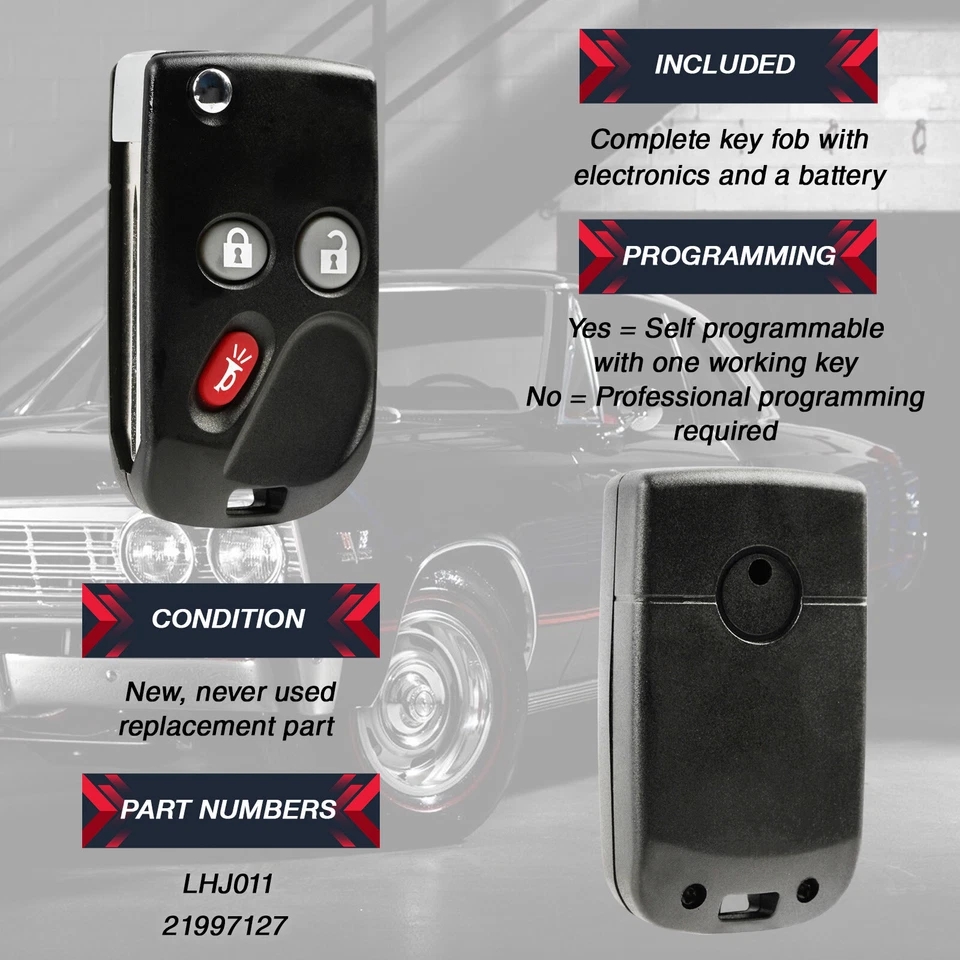 Key Fob for 2003 2004 2005 2006 2007 Chevrolet Silverado 1500 2500 350 HYQ4EA Foto 4 de 4