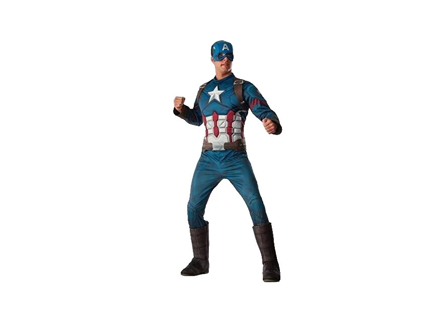 Captain America Multi-Color Complete Outfit Costumes for Men
