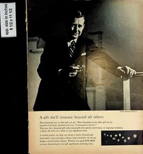 1961 Diamonds are Forever Treasure Forever De Beers Vintage Print Ad 7938