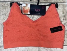 NWT Womens Coral Flower Print No Boundaries Bralette Cami Bra Size XL