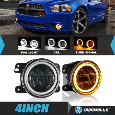 how much is elf bar vape For Dodge Charger 2011-2013 Pair LED Fog Lights Passing Lamp DRL Turn Angel  Eyes