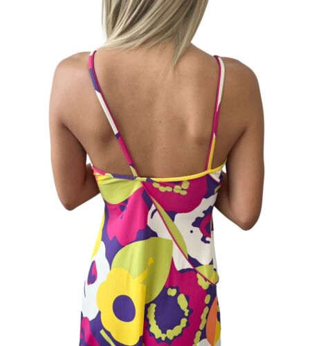 CHANEL Vintage 00T CC Mark Logo One-piece #38 Dress Multicolor Nylon Zip RankAB - Picture 3 of 10